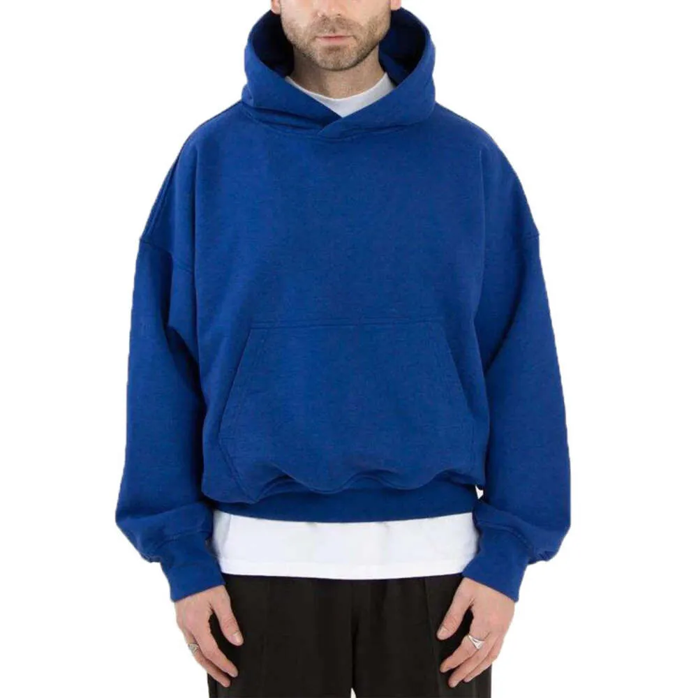 Mens Oversized Thick Cotton Boxy Cashmere Hoodie Men 500GSM 600G