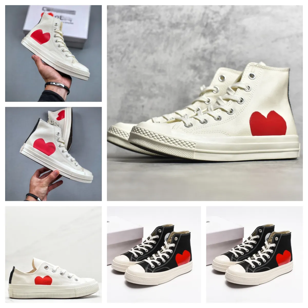 Projektant bootów na kostki Bugi płócienne buty męskie platforma Con All Shoe With Eyes Hearts 1970 1970. Big Eyes Beige Black Classic Shate Board Sneakers