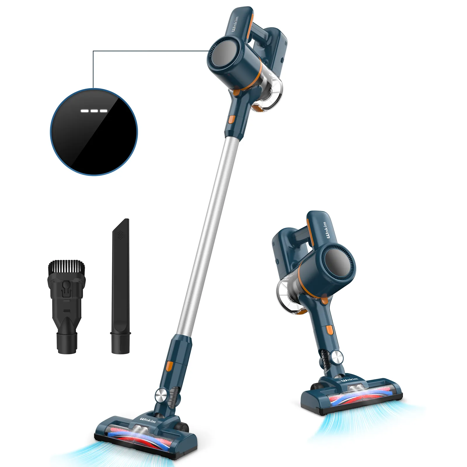 M5 Cordless Vacuum Pleaner ، 1-in-1 ، مكنسة كهربائية خفيفة الوزن مع محرك 15 كيلو بايت 200W لشعر السجاد الصلب السجاد ، تصل إلى 35 دقيقة في وقت التشغيل