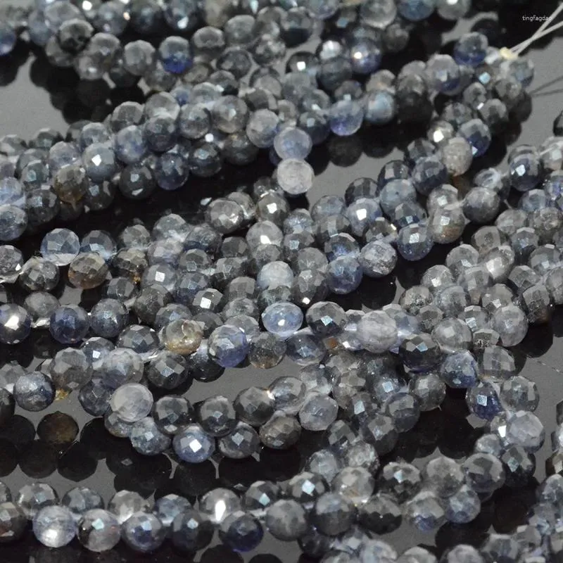 Loose Gemstones Natural Iolite Faceted Onion Beads / Small Suncatcher 5mmx5mm 7mmx7mm 65 45Beads/ Lot