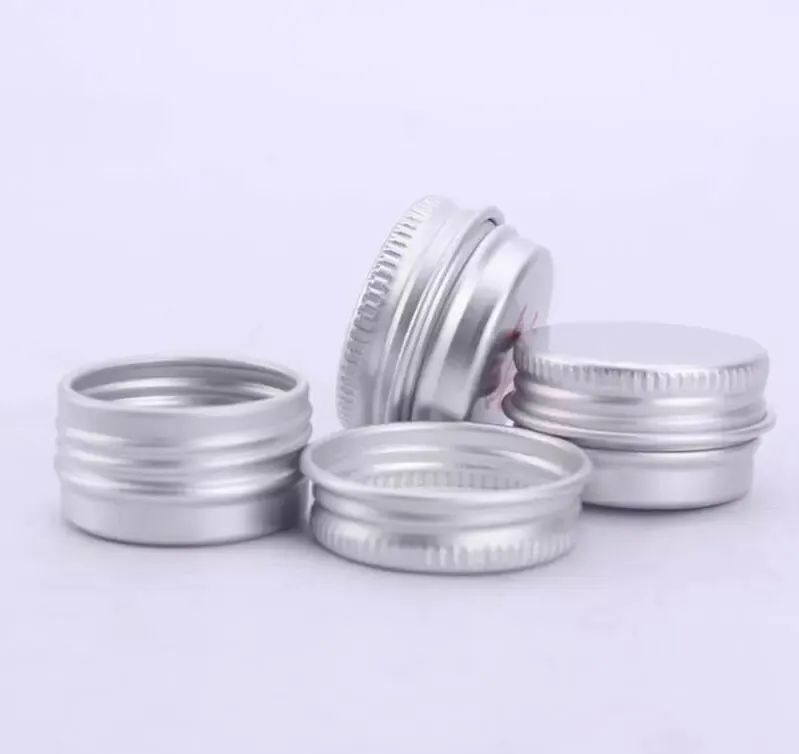 5ml 5g Aluminum Tin Jars Cosmetic Sample Metal Tins Empty Container Bulk Round Pot Screw Cap Lid Small Ounce for Candle Lip Balm