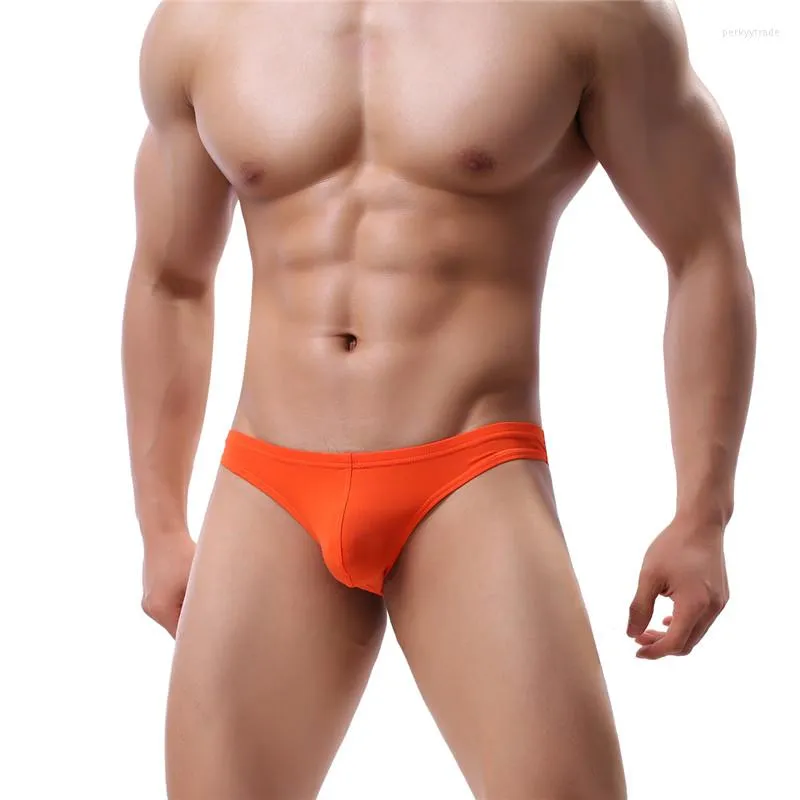 Underpants Mens Ice Silk Bikini Mini Briefs Underwear Slip Homme Panties Low Waist Breathable Sleepwear Bulge Pouch Gay