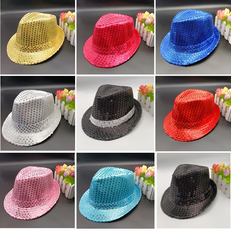 Nowy występ sceniczny Sequin Hat Dziecięcy występ taneczny występ Jazz Hat Adult Men's and Women's Party Festival Gift