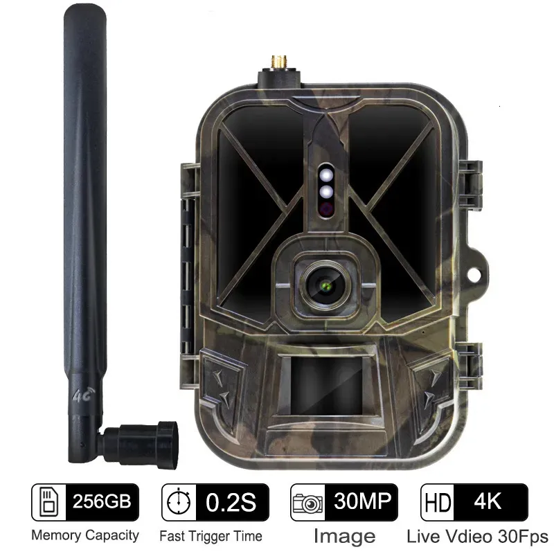 Cámaras de caza 4G 4K 36MP Cámara de Vida Silvestre APLICACIÓN Cámara de rastreo de caza 940nm LED IR invisibles Visión nocturna 120 Detección IP66 Cámara impermeable 231113