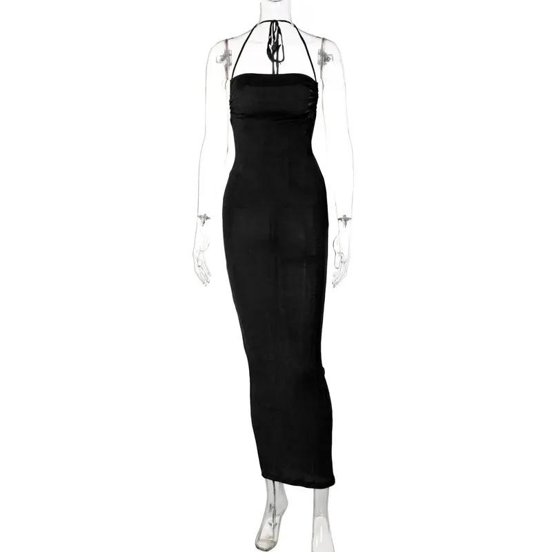 sachin and babi light blue dress Hugcitar Velvet Swing Collar Sleeveless Slip Sexy Slit Maxi Dress New  Fashion Evening Party Women Elegant Streetwear Y2K Buy cheaply on Joom main image 1