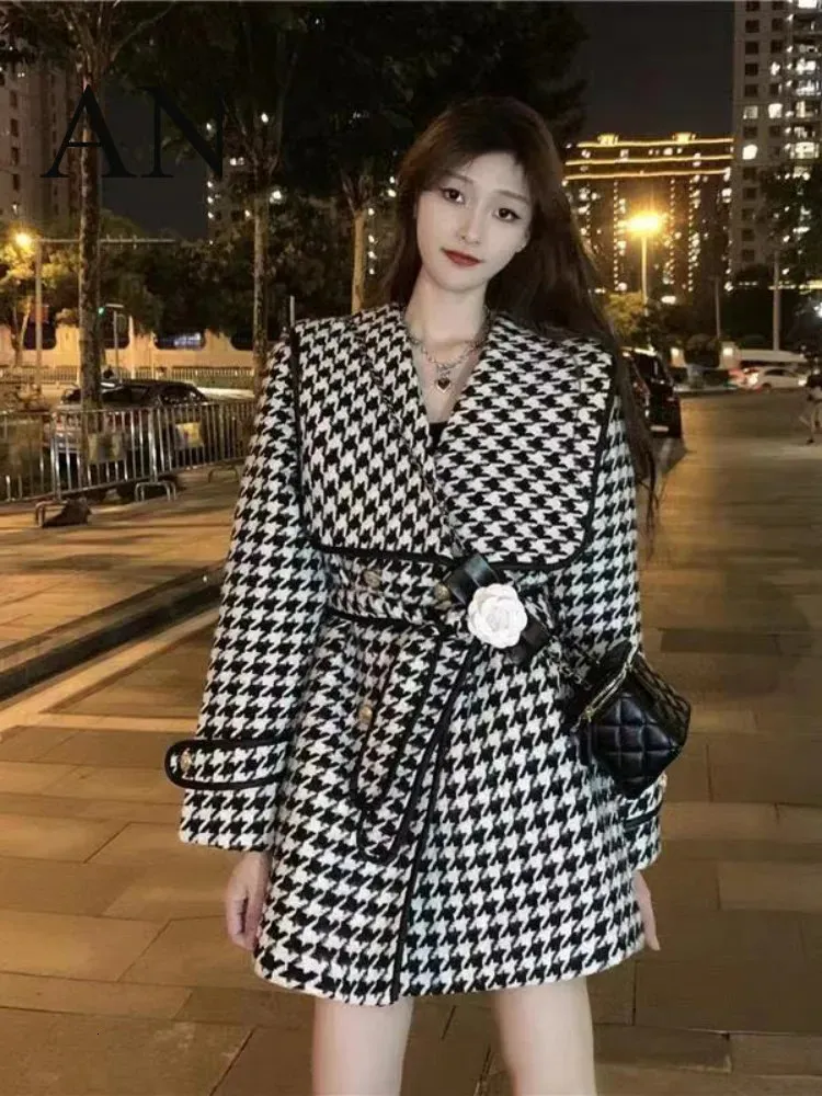 Misturas de lã feminina outono e inverno casaco de lã feminino rua quente túnica trench coat casaco de inverno para mulheres casacos e jaquetas femininas 231113