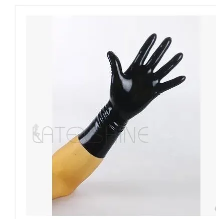 Five Fingers Gloves Unisex Latex Short Mittens Rubber Wrist Fetish Costumes 231114
