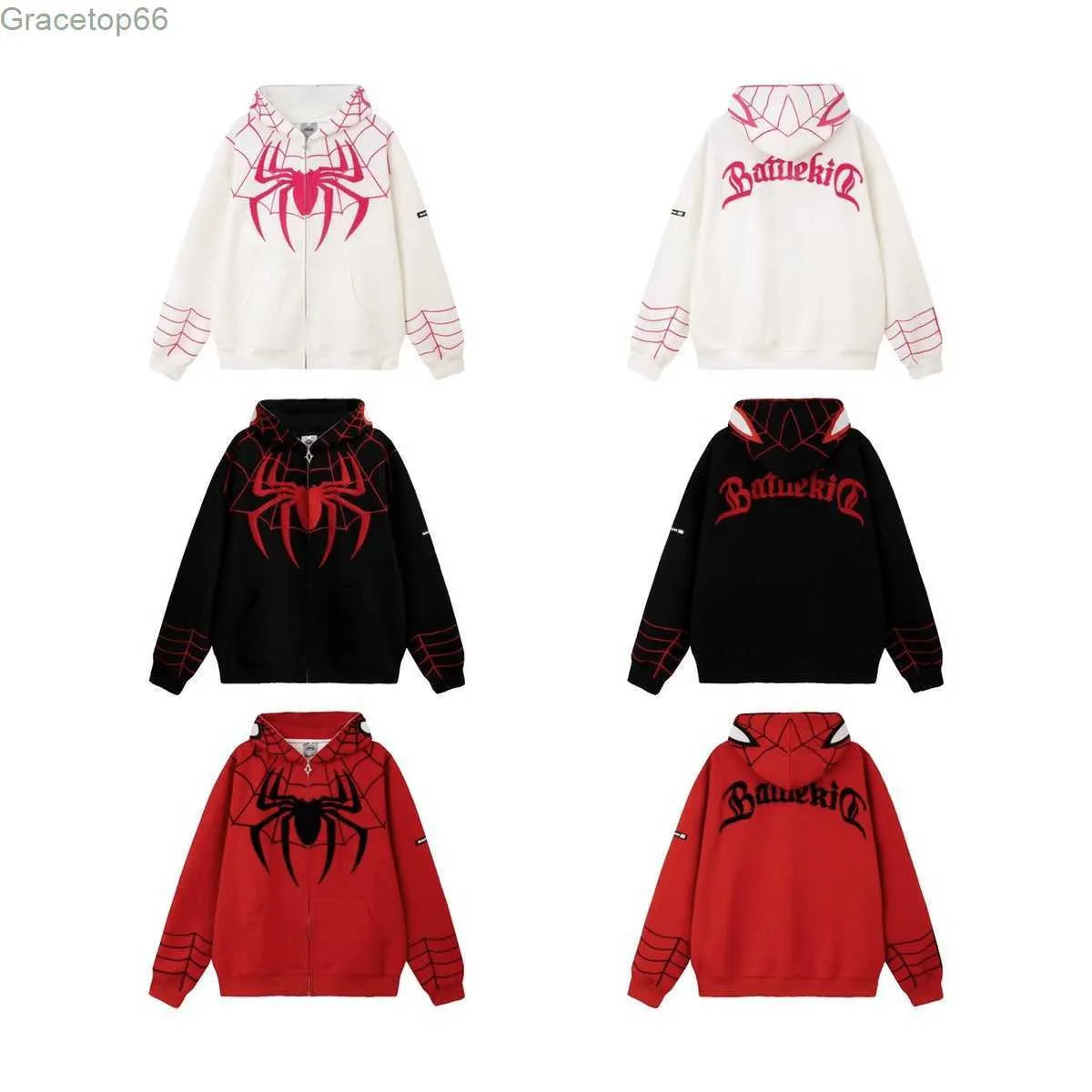 Womens Hoodies Sweatshirts Spider Hoodie Long Sleeve Casual Sp5der