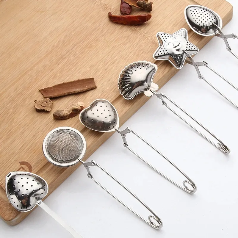 Återanvändbart rostfritt stål TEA INFUSER SPHERE MESH TEA Silit Kaffe ört Filter Diffusor Handle TEA Ball Kitchen Gadgets