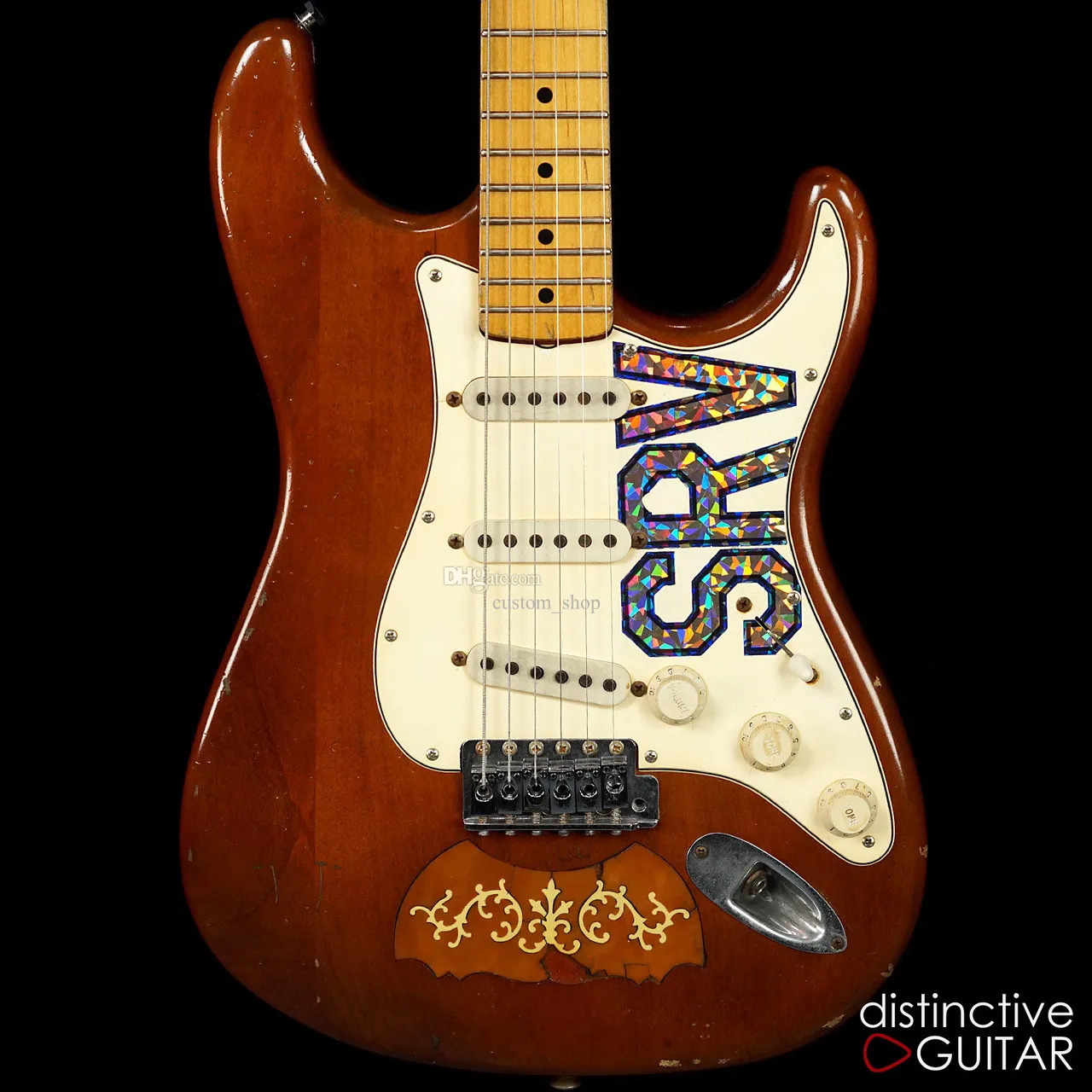 In Stock Stevie Ray Lenny Vintage Brown Electric Guitar Mandolin Body Inlay BillyGibbons Customized Neck Tremolo Bridge Whammy Bar Maple Fingerboard