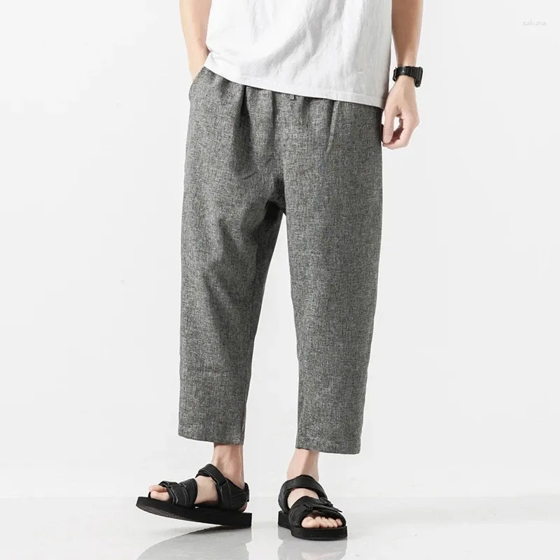 Pantalons pour hommes Zongke Longueur de la cheville Lin Hommes Pantalons de survêtement Coréen 2023 Vêtements d'automne Vêtements Joggers Streetwear Jogger