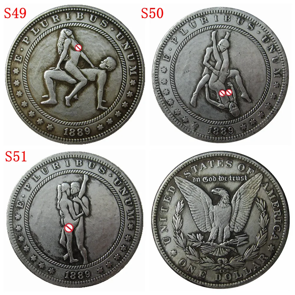 1889-CC sexy Hobo Coins USA Morgan Dollar Sculpté À La Main Artisanat Copie Pièces En Métal Artisanat Cadeaux Spéciaux