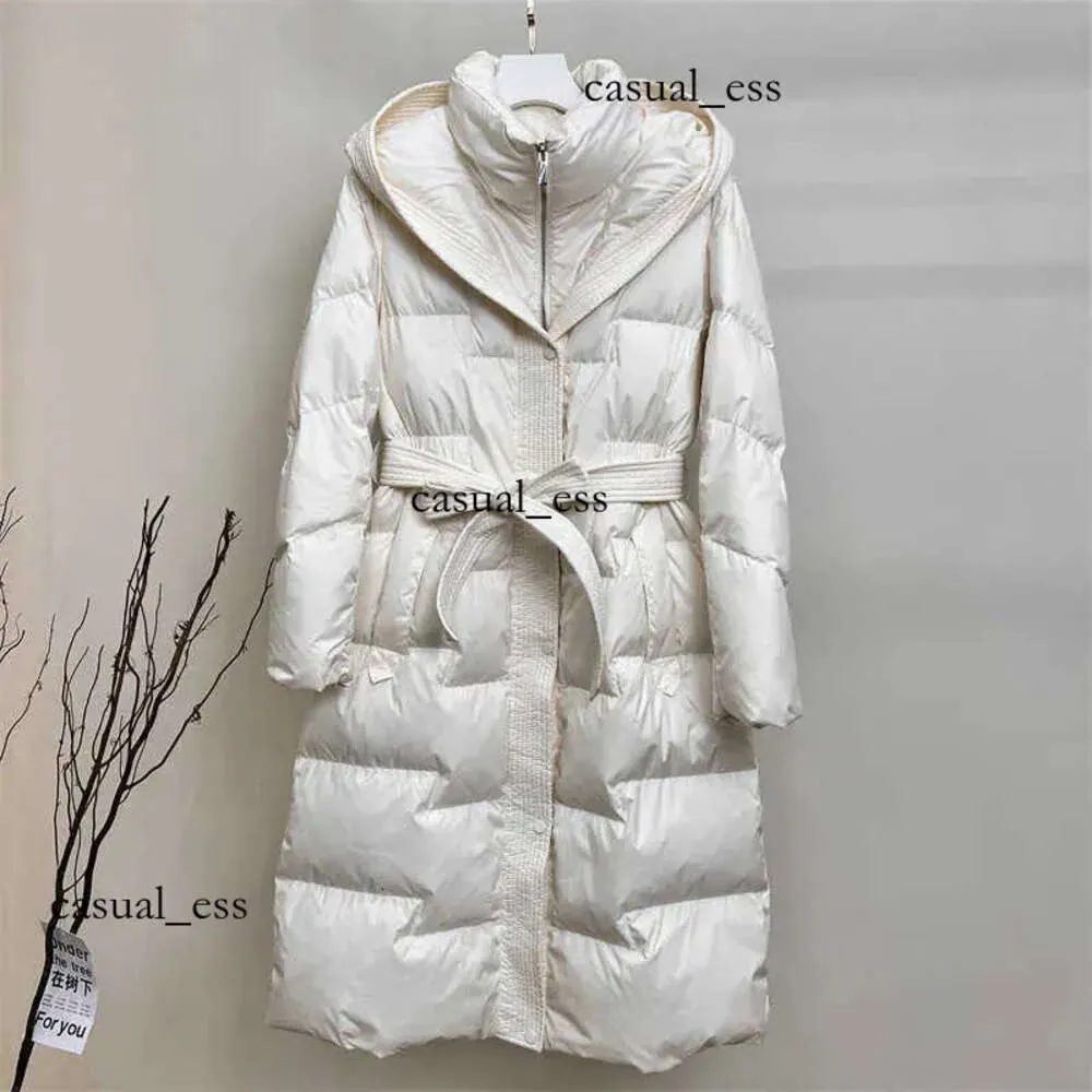 European Hooded Long Down Women's Kne Length Thicked Slim Fiting Waistband Style Warm Jacket Ny 2023652783 Dfashion98