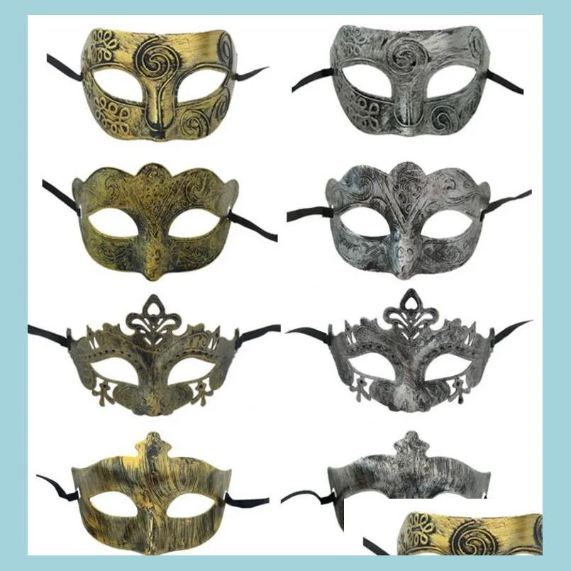 Partymasken Maskerade Vintage Antike Männer Venezianische Adts Halloween Karnevalsmaske Altgold Siery Verschiedene Stile Drop Delivery Home Ga Dhfxl