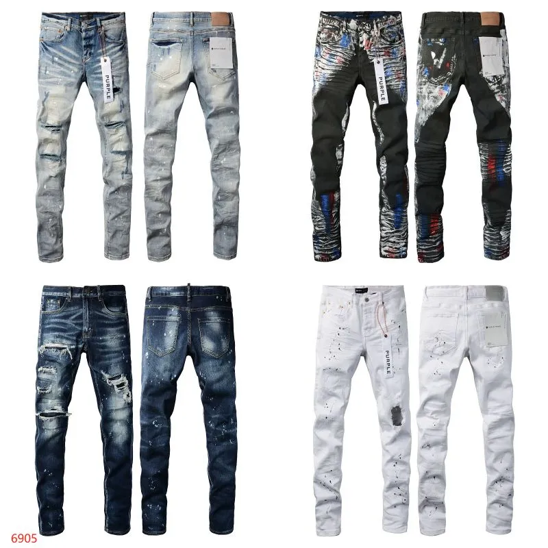 Purple Jeans Designer Mens Jeans Mens Retro Patchwork Flared Pants Wild Stacked Ripped Long Trousers Straight Y2k Baggy Washed Faded for Men