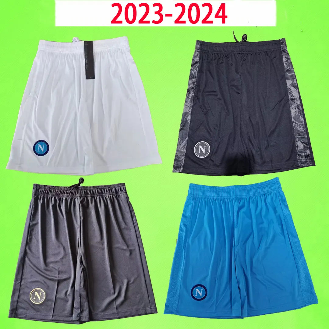 2023 2024ナポリサッカーショートパンツナポリ22 23 22 23 24 OSIMHEN KVARATSKHELIA MARADONA ZIELINSKI MENS FOOTBULE PANTSゴールキーパーGKホームアウェイサードブルーホワイトS-2XL