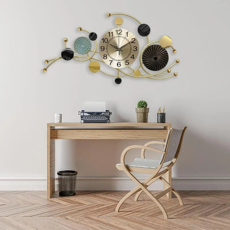 Horloges murales grande horloge décor cadran circulaire en métal décoratif pour El Home