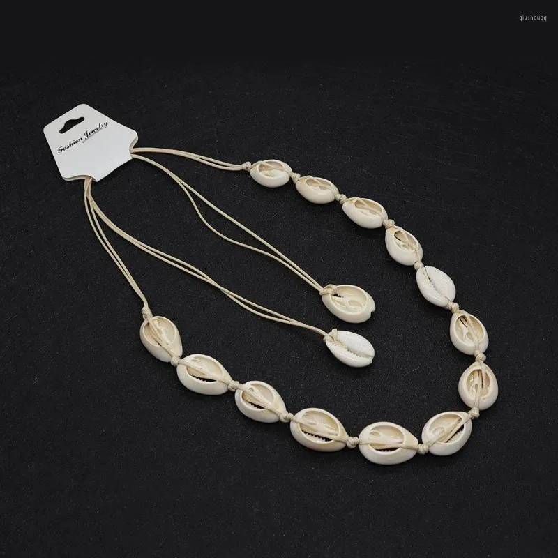 Chaînes collier de coquillages naturels 50cm bijoux de mode décontractée charme hawaïen plage Style tressé clavicule bricolage dames accessoires