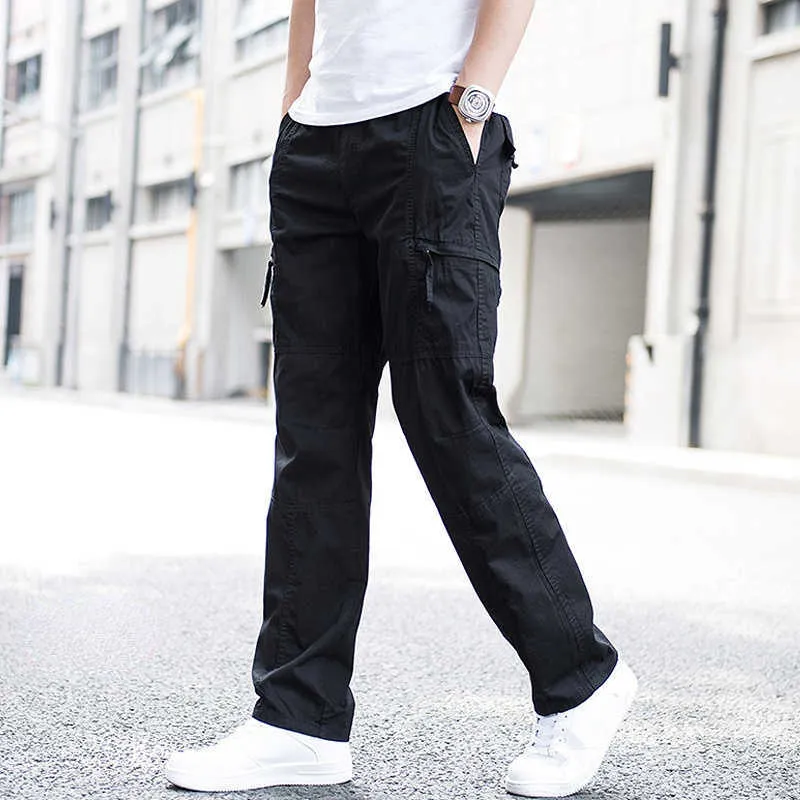 Mens Cargo Bershka Cargo Trousers Straight Leg Work Pants With