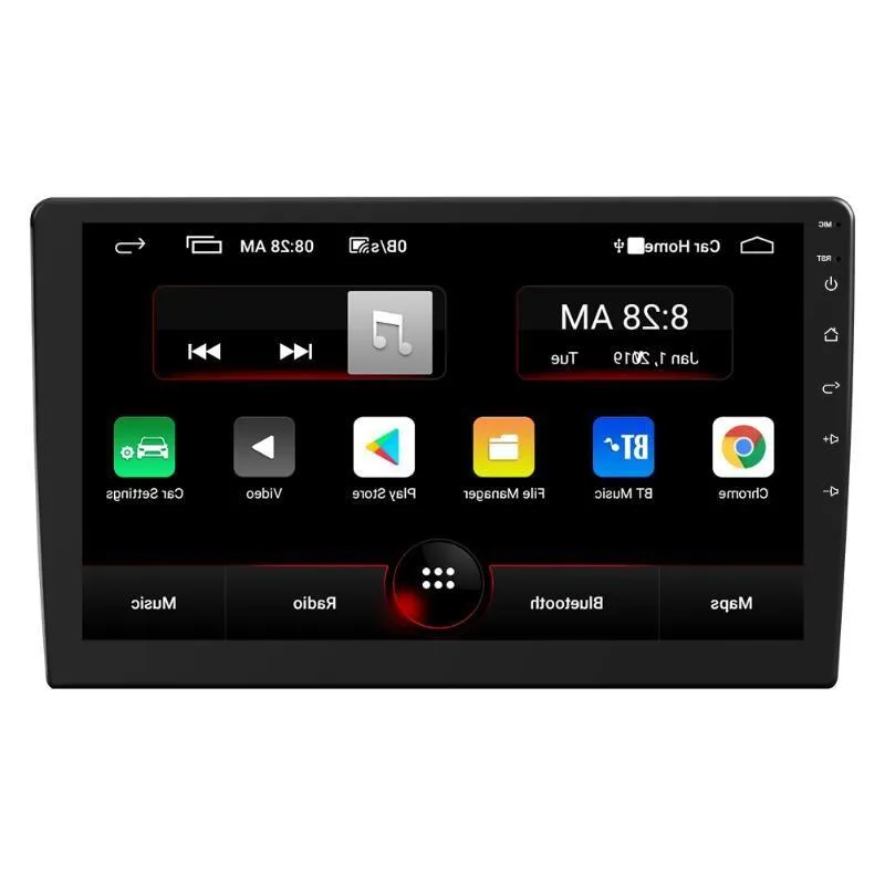 Livraison gratuite Android 90 Stéréo de voiture Double DIN Navigation GPS Bluetooth WiFi Radio FM Écran IPS de 10 pouces dans le récepteur de l'unité principale du tableau de bord Kmgih