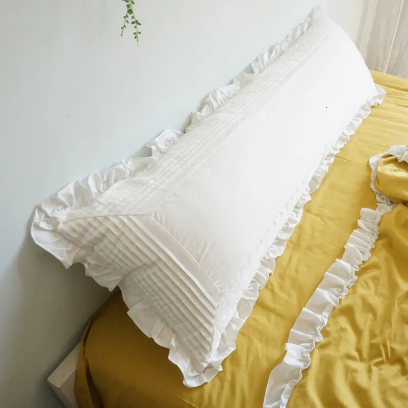 Pillow Case Super elegant long pillowcase 100 cotton designer bedding body handmade ruffle princess s 230413