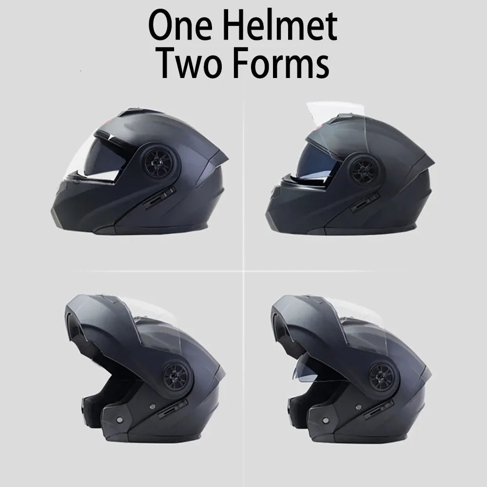 Casque Abs Leger Ventilation Reglable Casque Moto Intégral Modulaire – Homologué ECE, Double Visière, Taille XXXL (63-64cm) Casque Moto Intégral Modulaire Rabattable