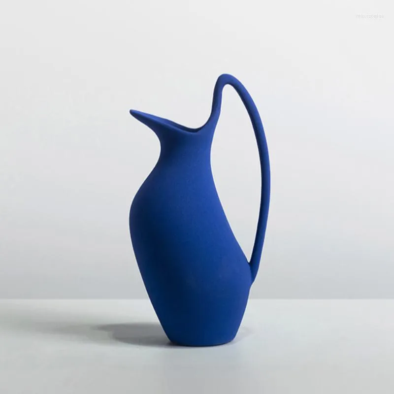 Dekorative Figuren Kreative blaue Keramikvasen-Ornamente
