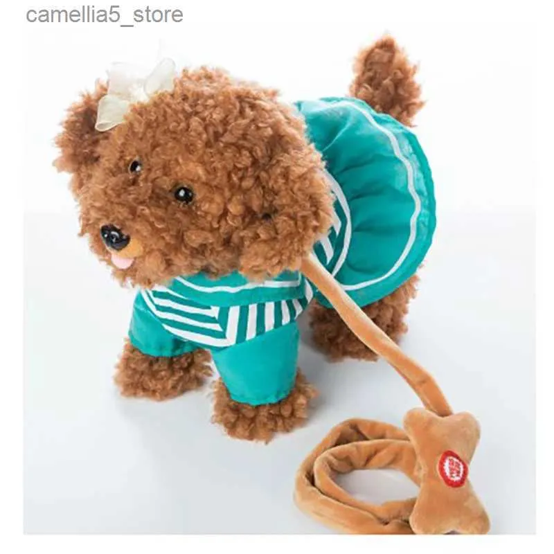 Electric/RC Animals Electric Leash Dog Navy Teddy Plush Toys Music