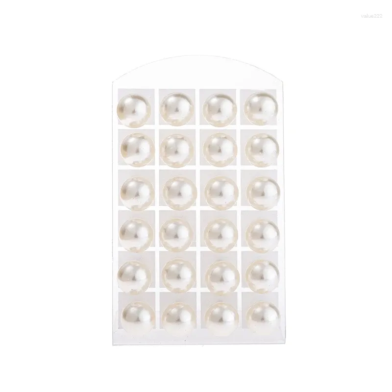 Kolczyki stadniskie moda 12Pairs/Set White Beige Imitation Pearl for Women Ear Biżuteria okrągła kulka 16 mm