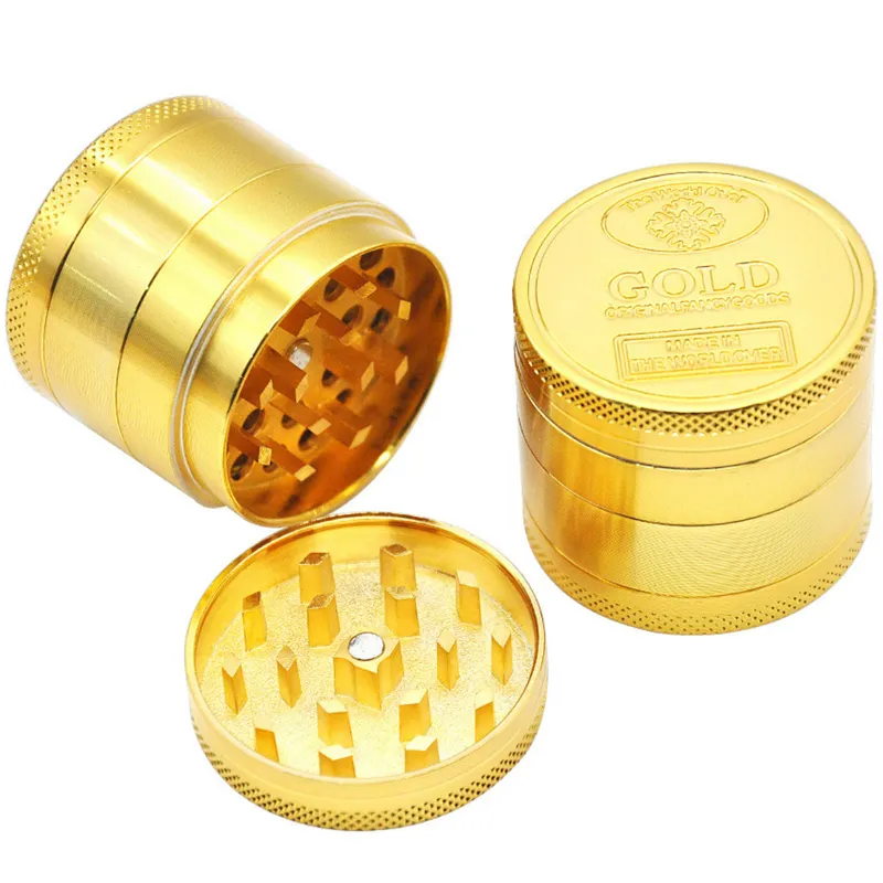 Gold Smoking Dry Herb Grinders Metal Tobacco Grinding Shredder Hand Spice Grinder Coins Style Mechanical Manual Operate