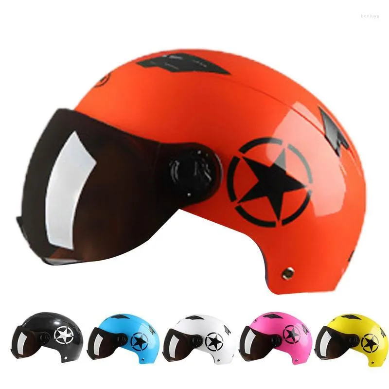 Caschi da moto Casco facciale Aperto Visiera a doppia lente Uomo Donna Estate Bicicletta da strada elettrica Scooter Moto