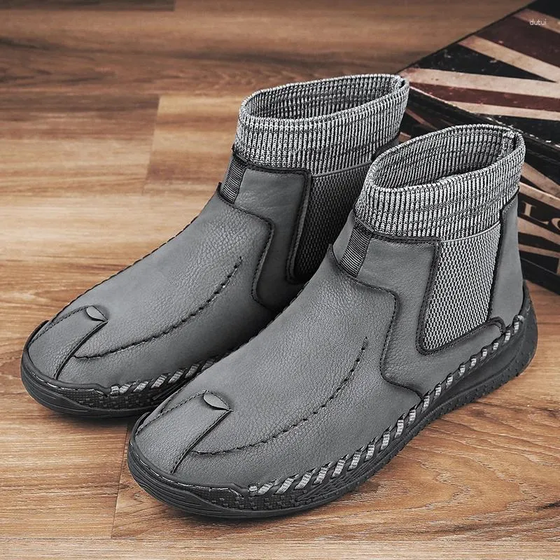 Botas vendendo sapatos de algodão masculinos Europa América Inverno Sock Plush Ankle High Top Casual