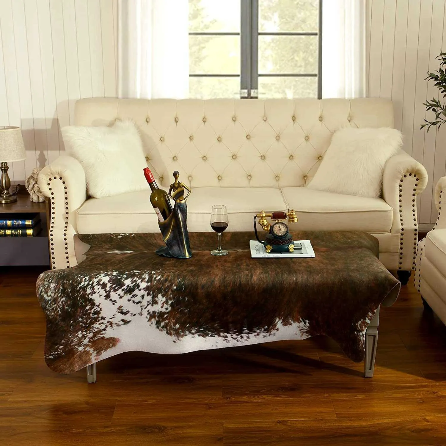 Halılar Noahas Faux Cowhide Halı 70x110cm Dayanıklı ve büyük boyutlu inek baskı halı Yatak odası oturma odası dekorasyonu Western W0413