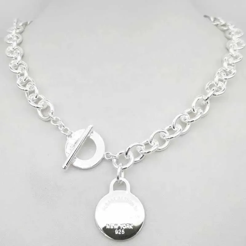 Design Women`s silver TF Style Necklace Pendant Chain Necklace S925 Sterling Silver Key heart love egg brand Pendant Charm Nec H0918