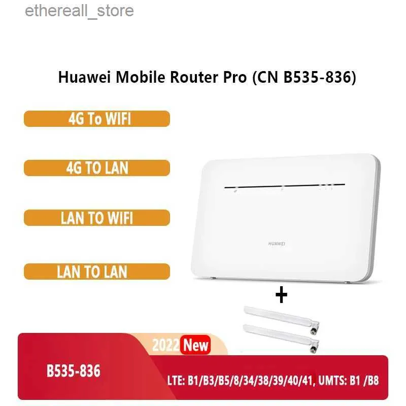 أجهزة التوجيه 4G ROUTER PRO B535-836 LTE 300 MBPS مزدوجة النطاق Wi-Fi Hotspot Micro Sim Slot 4 Gigabit Ethernet Ports Cat 7 CPE Router Q231114