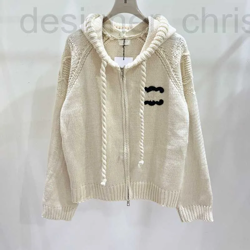 Women's Sweaters designer luxury CE Fashion High Edition 23 Autumn Winter New Lazy Style Fried Dough Twists Heavy Rope Hooded Zipper Wool Coat WM6I