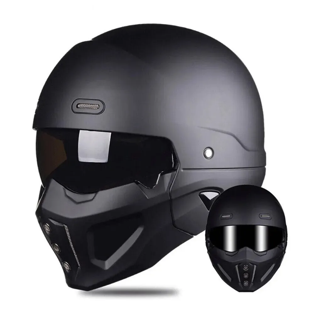 Casques de cyclisme Rétro Capacete détachable pour moto vélo à dégagement rapide ABS casque ouvert intégral noir mat modulaire classique professionnel 231113