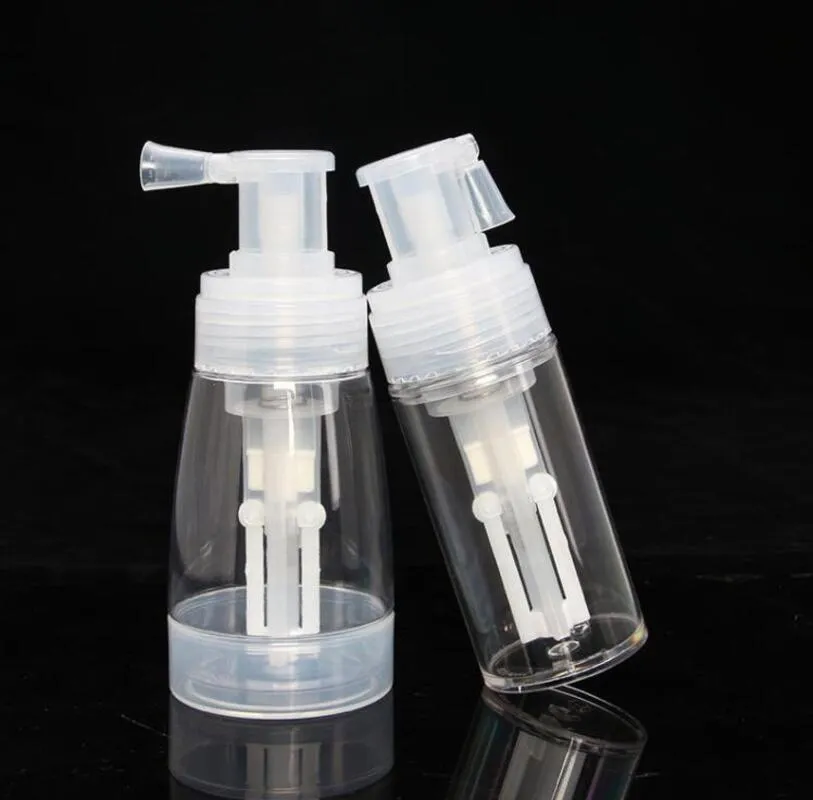 110ml 180ml Powder Spray Bottle Empty Transparent PET Cosmetic Bottle with Locking Nozzle for Salon Home Beauty