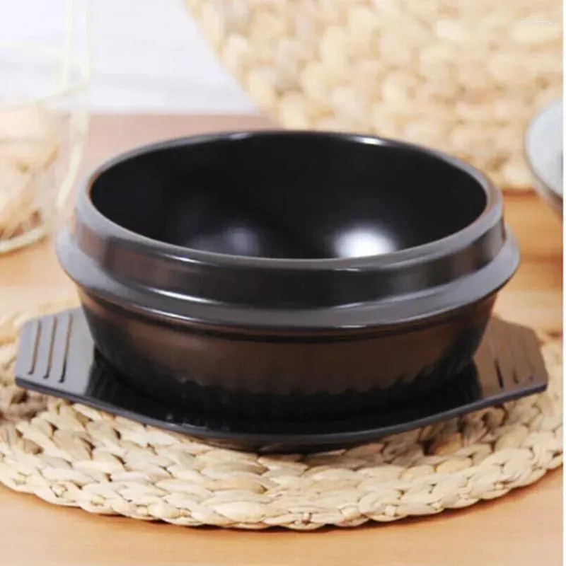 Płytki klasyczne koreańskie zestawy kuchni Dolsot Stone Bowl Pot na bibimbap jjiage ceramiczna zupa ramen z tacą pałeczką łyżką łyżki łyżki