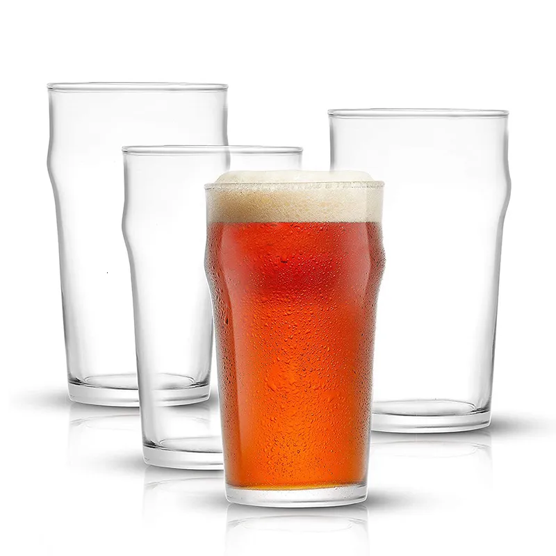 タンブラー570mlビールメガネの4つの4つの12パイントグラス容量の伝統的なパブ飲料デザイン特大の230413