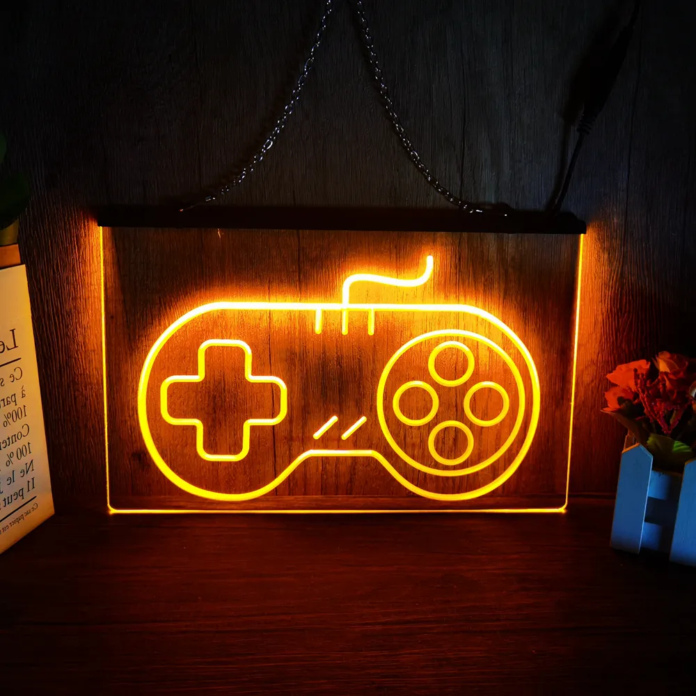 Gamepad Shape LED Neon Sign Home Decor Capodanno parete Matrimonio camera da letto 3D Night Light