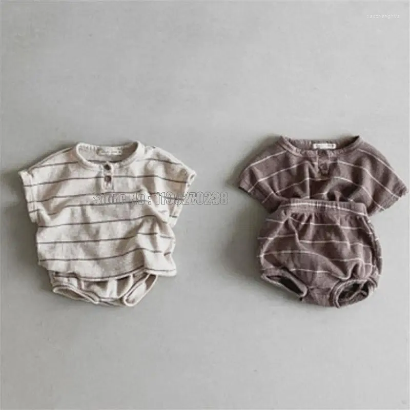 Clothing Sets Summer Baby Short Sleeve T Shirt Shorts 2pcs Infant Clothes Set Cute Boys Striped Pants Suit Fashion Girls Outfits