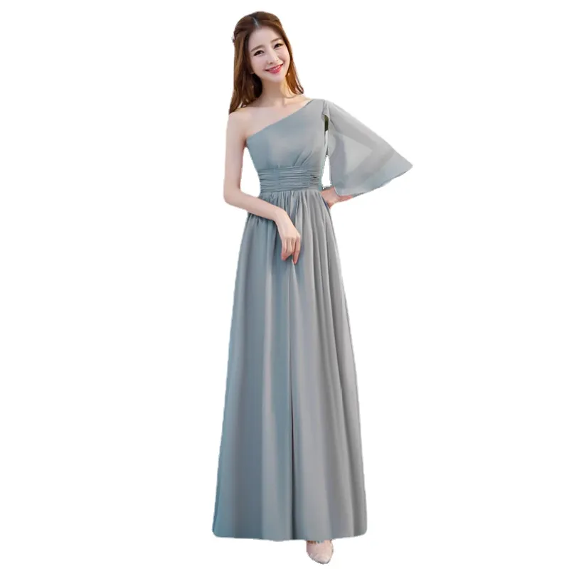 Mulheres CHIFFON Bridesmaid Dress Dress Vestido convidado Lady Lady Wedding Party Disturn Floor Fashion Graduation Dressos