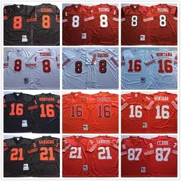 Football Jerseys Vintage Football Jerseys 8 Steve Young 16 Joe Montana 21 Deion Sanders 87 Dwight Clark Ed Shirts