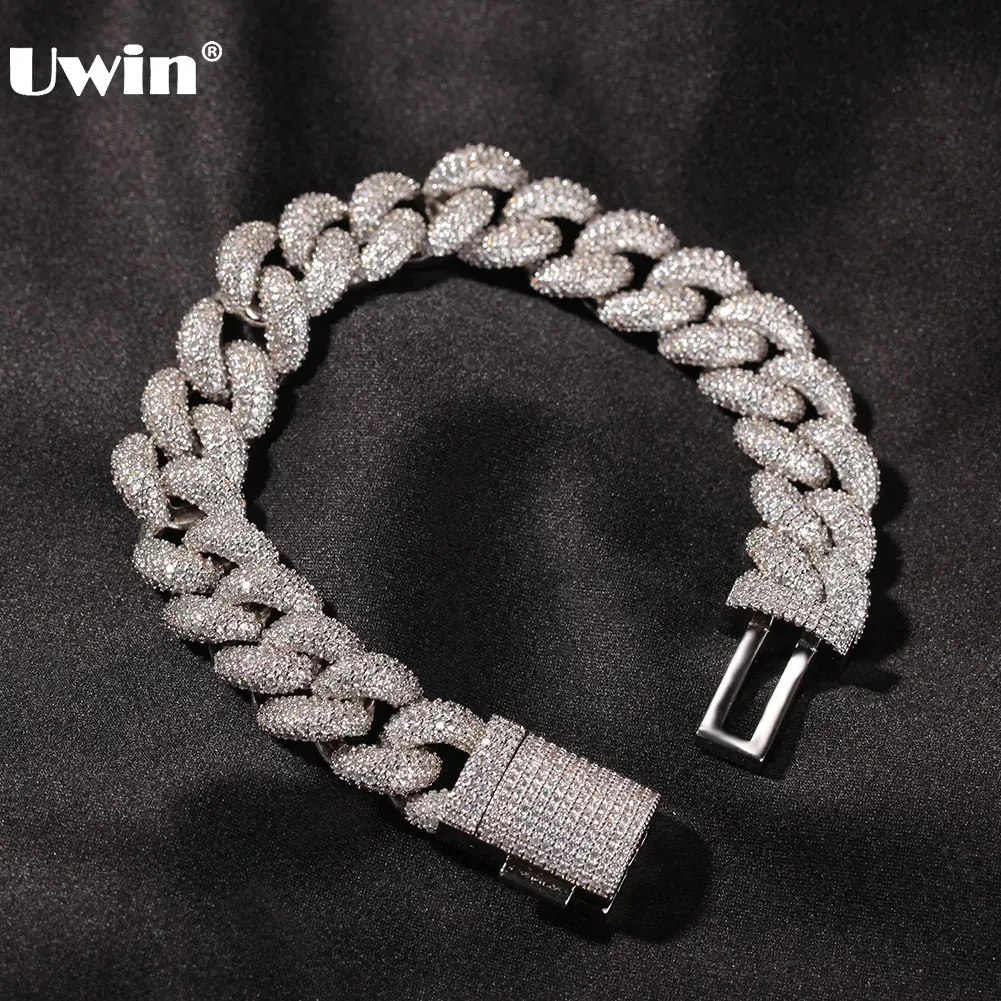 Bangle UWIN 14mm Cubaanse Ketting Armband AAA Iced Out Zirconia Armbanden Voor Vrouwen Luxe Hiphop Sieraden Drop 231113