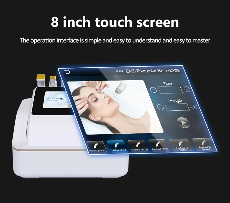 6 in 1 Fractional RF Machine Face Lift Wrinkle Removal EMS Multipole RF Beauty Instrument