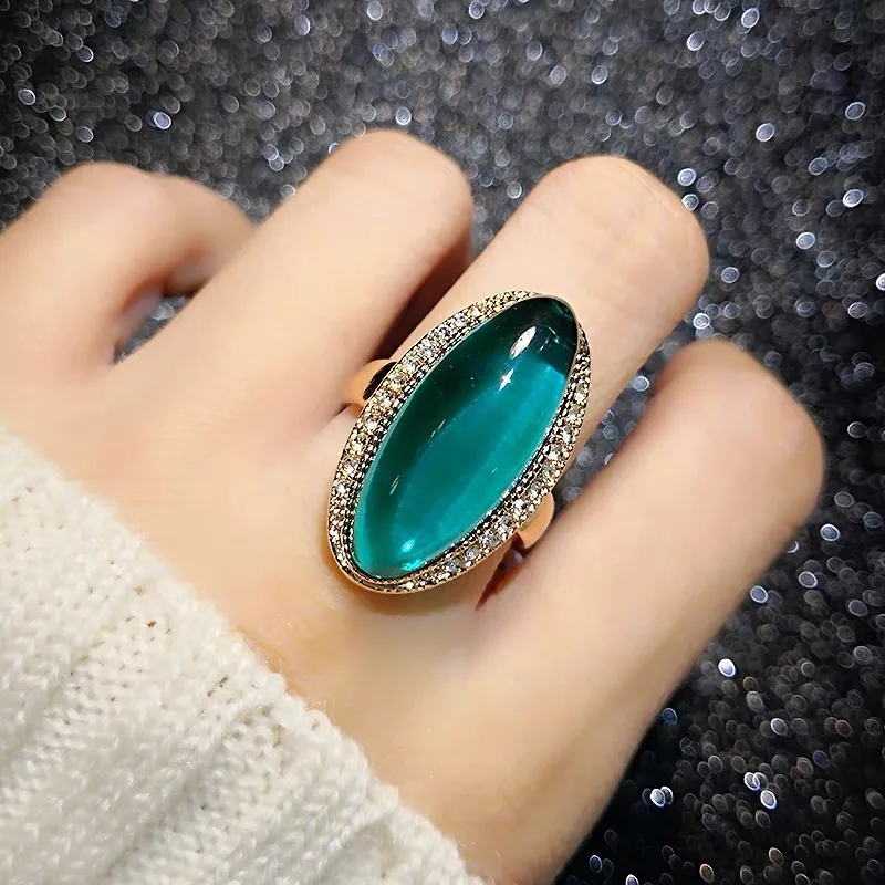 Anillo de dedo de Jade Vintage, anillos de banda de boda para fiesta de Color plateado para mujer, regalo de joyería de compromiso de promesa nupcial