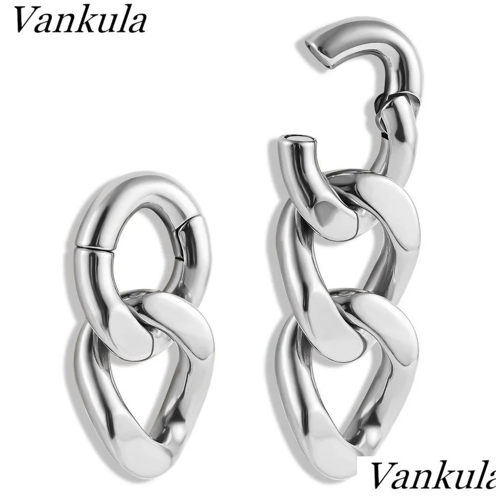 Gioielli per piercing al labbro Labret Labret Vanka 2 pezzi 6 mm catena pesi per orecchie grucce tappi espansore orecchino in acciaio inossidabile uomo moda regalo Dha0H