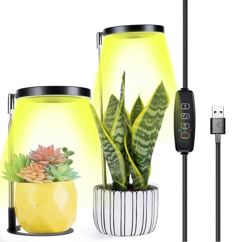 Luzes de cultivo cultivam luz Luz de planta LED completa para plantas internas Lâmpada de cultivo ajustável com timer 3/9/12h Brilho diminuído P230413