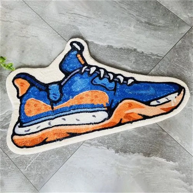 Unique plush carpets floor mats sneakers rugs home furnishings trendy shoes fluffy bedroom decor absorbent anti slip designer rug delicate soft JF001 E23